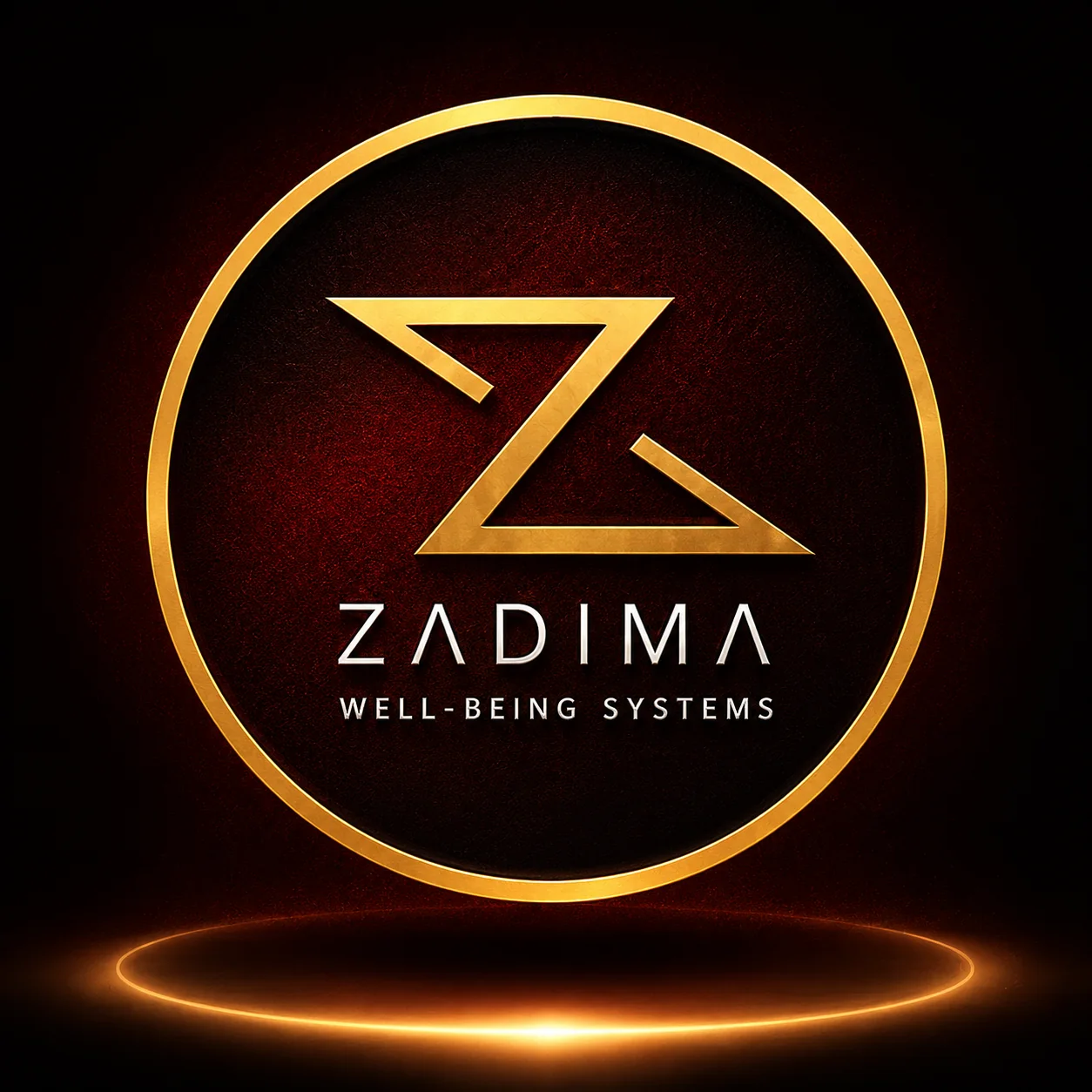 ZADIMA Well-Being Systems logo with gold ring